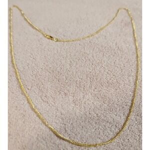 18k 18KGF Gold Filled 30" Chain Link Necklace New 1/16th" Wide Lobster Clasp